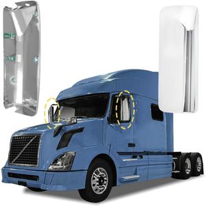 Truck Mirror Cover with Chrome Housing Passenger Right Side Compatible with 1997-2017 Volvo VNL