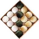 Velvet Ornaments for Christmas Tree 16 Pack 3.15" Velvet Christmas Ball Set, Luxurious Holiday Tree Ornaments for Home Decor, Brown Green