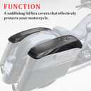 Motorcycle Saddlebag Lid Bra Covers PU Leather Saddlebag Speaker Lid Cover Waterproof Fit for Harley Touring Street Glide 2014-2022 (Black)