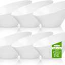 Liacere 16PCS White Plastic Serving Bowls - 54 OZ Angled Table Salad and Fruit Bowls - Disposable for Chip&Candy - Ideal for Party & Wedding & New Year