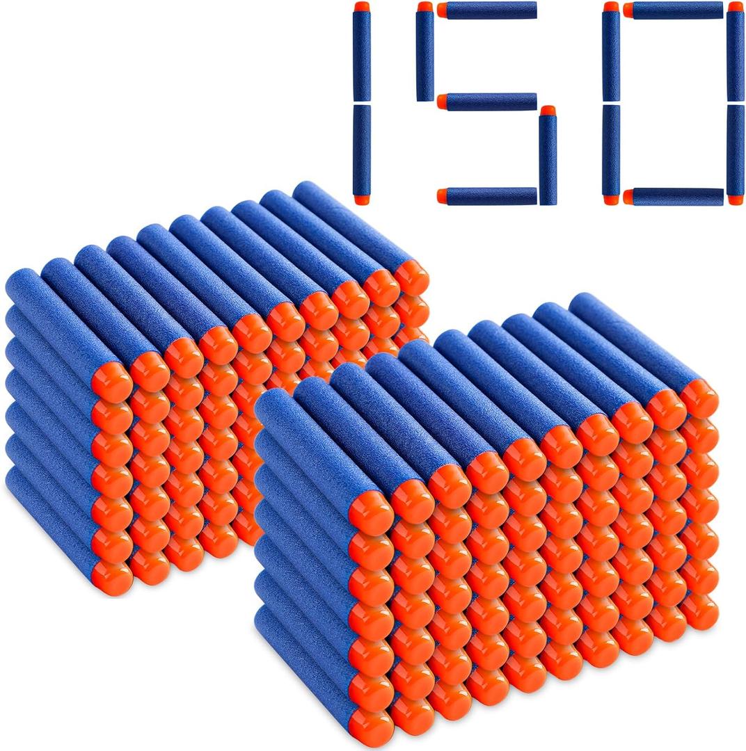 Pokiiulk Refill Darts 150 Pcs Bullets - Compatible with Nerf Guns N-Strike Elite Series - Refill Darts Premium Foam Bullets Pack for Boys Party Favors(Blue)