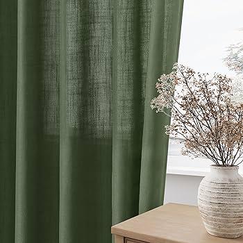 Curtain 1 Panel 54X84 Green 
 Light Filtering Morden Farmhouse Drapes Window Treatments for Bedroom Living Room