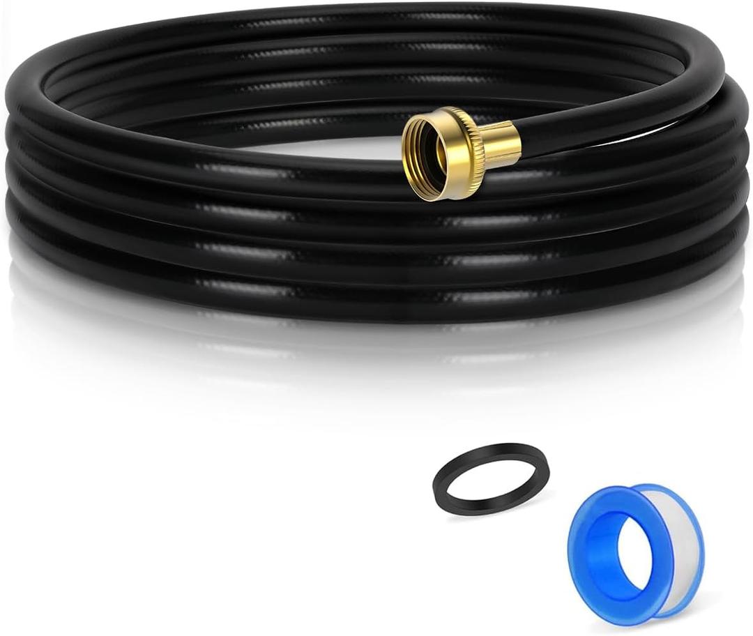 8FT Dehumidifier Drain Hose with 3/4 Inch FHT Connector, Featuring Rust-Resistant Brass Fittings for Leak-Proof Connection, Perfectly Compatible with Most Dehumidifier Brands7 Length Options (Black)