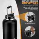 128 oz Insulated Water Jug with Straw Lid and Handle, One Gallon Stainless Steel Double Vacuum Water Bottle for Hot & Cold Drinks - Sweat Proof, Great for Travel, Hiking, Camping - Olive Green