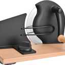 Manual Bread Slicer with Hand Crank, Classic Home Bread Slicer for Homemade Sourdough, Rotary Slicer with Adjustable Thickness, Premium Stainless Steel & Powerful Suction Cups (Black)