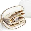 LOTOFUN Small Travel Jewelry Case: 5-Layer Individual Pouch Soft Velvet Bag Organizer With Zipper For Bracelets Bangles Protect From Tangle Scratch For Travelers Fashion Enthusiasts(Cream White)