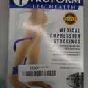 Truform 20-30 mmHg Compression Stockings for Men and Women, Thigh High Length, Dot-Top, Open Toe, Beige, X-Large