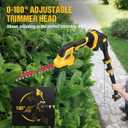 Pole Hedge Trimmer Cordless, Electric Hedge Trimmer & Grass Shear with 2x3.0Ah Batteries, 16 Ft Reach, 180° Adjustable Angle, Hedge Trimmers Cordless with Batteries
