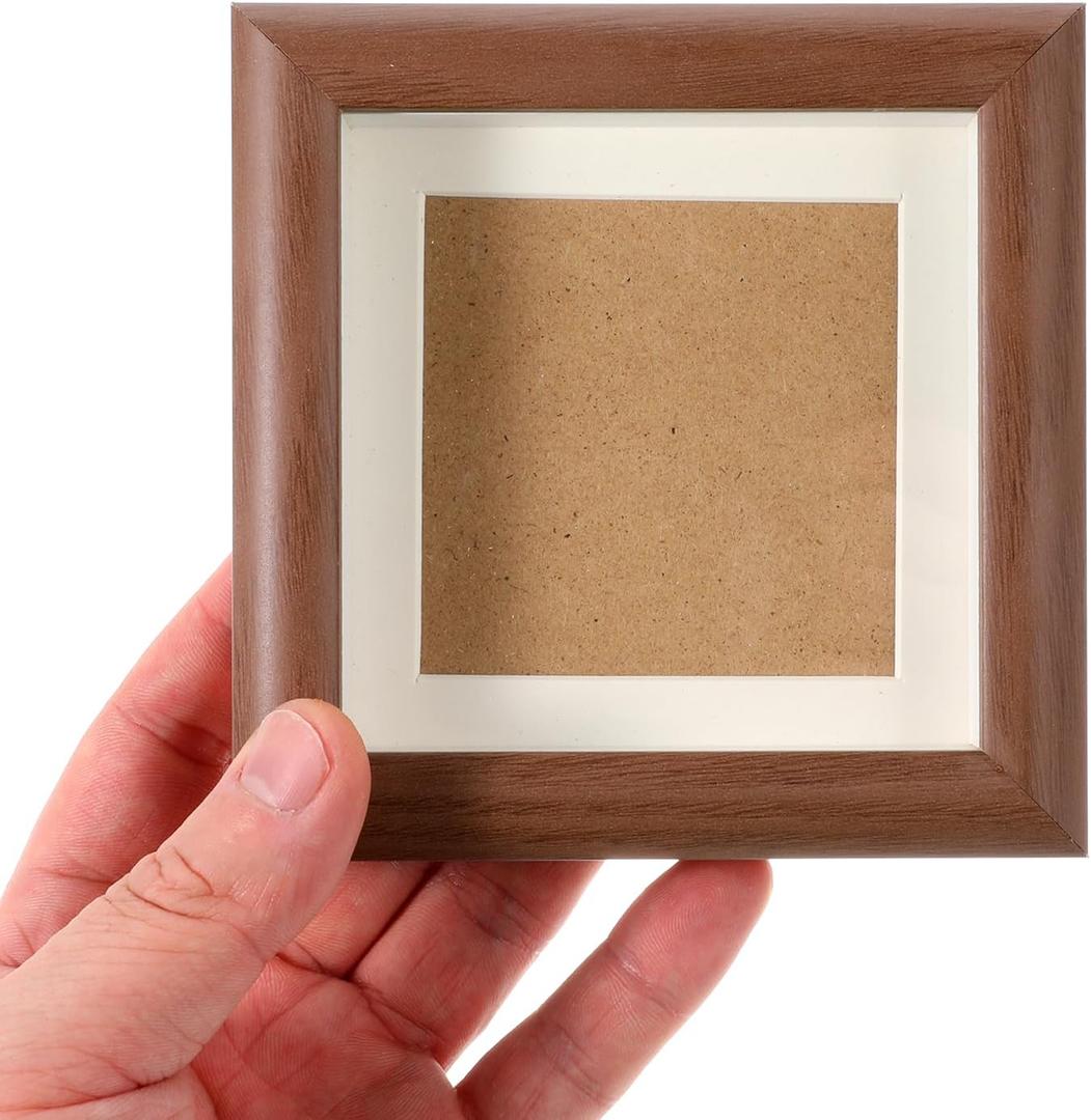 4x4 Shadow Box Picture Frame Wooden Picture Frames Made of Solid Wood to Hang Memories Box Sports Memorabilia for Pin Awards Medals Wedding Tickets Photos
