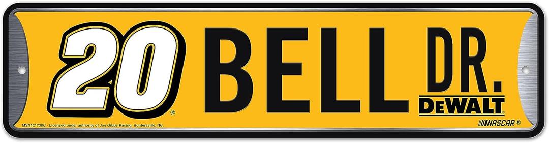 Rico Industries NASCAR Racing Metal Street Sign 4" x 15" Home Décor - Bedroom - Office - Man Cave