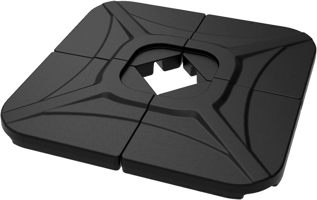 wikiwiki Compact Base 230 Lbs Offset Patio Umbrella Base Umbrella Weighted Base Water & Sand Filled Weights Plate Set, for Offset Hanging Umbrella & Cantilever Umbrella (Black)