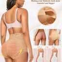 DERCA Butt Lifting Panties Padded Underwear for Women Booty Pads Butt Enhancer Lace Shapewear Panty (Beige, XL)