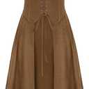 Scarlet Darkness Women Renaissance Costume Underbust Pirate Peasant High Low Dress,  Size S