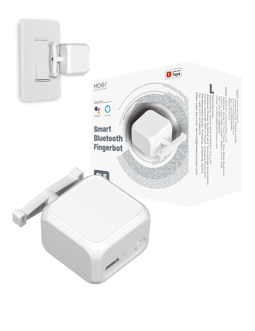 MOES Rock Switch Fingerbot 3nd Generation, Timer Control Work with Smart Life App, Add MOES Tuya Bluetooth Hub Make it Compatible with Alexa and Google Home(Need BLE Hub