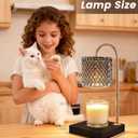 TigQiang Candle Warmer Lamp with Timer Dimmer, Birthday Gifts for Women Mom, House Warming Gifts, Elegant New Home Decor, Wax Warmer for Jar Candles, Heater Lamp for Scented Wax, Black Glass