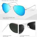 Aviator Sunglasses Polarized Sun-Glasses: Aviators Sunglasses for Men Women with UV Protection for Driving (A06 Black/Blue/Silver)