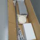 BAOYOUNI Foldable Wall Mounted Shower Curtain Rod Space Saver Stainless Steel Fan-Shaped Bath Curtain Holder Rail 34.65''