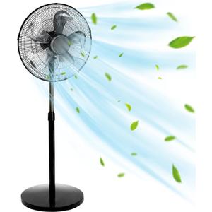Pedestal Standing Oscillating Fan, 5000 CFM Industrial Metal Stand Fan 20 Inch, 4-Speed High Velocity Pedestal fans with Adjustable Height & Tilt, Industrial Use for Garage Outdoor Shop Warehouse Room
