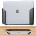 ELETIUO Wall & Under Desk Laptop Mount Holder with Adhesive & Screws in,1.02"/ 26 mm Thick, Anti-Scratch Pads, Universal for MacBooks, Surface, Keyboards, Tablets, Switch  & More (Black)