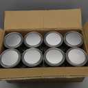 Vesici 16 Pack Empty Metal Paint Cans with Lids 0.84 Pint Paint Can Empty Unlined Can Small Multipurpose Metal Pail Buckets Storage Containers for Crafts DIY Project Adhesives(Silver)