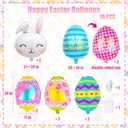 2 x Easter Egg Balloons, Easter Decorations with Easter Bunny Balloons and Colorful Egg Balloons, Easter Party Decorations (Colorful Egg)