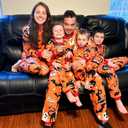 IFFEI Family Matching Halloween Pajamas Sets Long Sleeve 2 Piece Pjs Funny Sleepwear Jammies (Small, Orange)