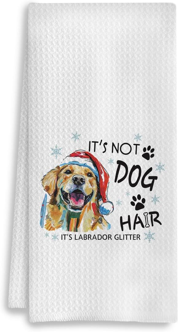 3 x Labrador Retriever Christmas Kitchen Towels, Labrador Retriever Gifts, Christmas Hand Towels for Bathroom, Yellow Lab Gifts, Labrador Gifts, Christmas Dish Towels for Kitchen, 16x24 Inches