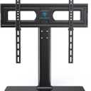 PERLESMITH Universal TV Stand Table Top TV Base for 32 to 65 inch LCD LED OLED 4K Flat Screen TVs-Height Adjustable TV Mount Stand with Tempered Glass Base,VESA 400x400mm,Holds up to 88lbs,PSTVS15