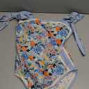 SKAYS Reversible Floral One Piece Swimsuit Women Bathing Suit Vintage Cute with Adjustable Straps Swimwear (2-4, Small, Blue)
