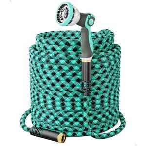 WELLUCK 100 FT Garden Hose - Ultra-Strong 3750D, Flexible Water Hose, Lightweight Non-Expanding hose with 10 Function Sprayer, Leak proof, Pressure Resistant for Yard, Outdoor