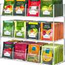BEYGORM Acrylic Tea Bag Organizer for 216 Tea Packets, No Assembly Required, Display Holder for Countertop, Vertical Tea Bag Caddy for Cabinet, Tea bar Accessories, Teabags Storage Containers (12 Compartments)