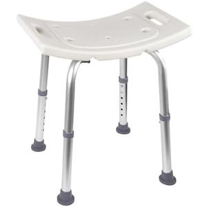 Ez2care Classic Shower Chair for Inside Shower, Certified 300 lbs,Non-slip Shower Seat with Suction Feet, Adjustable Stool for Inside Tub, Medical Shower Bench for Seniors, Elderly and Disabled, White