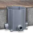Non-Metallic Floor Box for Concrete Pour, with 3/4 and 1 in. Hubs