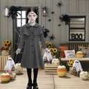 Black Costume Coat for Girls Halloween Cosplay Dress Kids Party Outfit 3-13Y (56 Years)