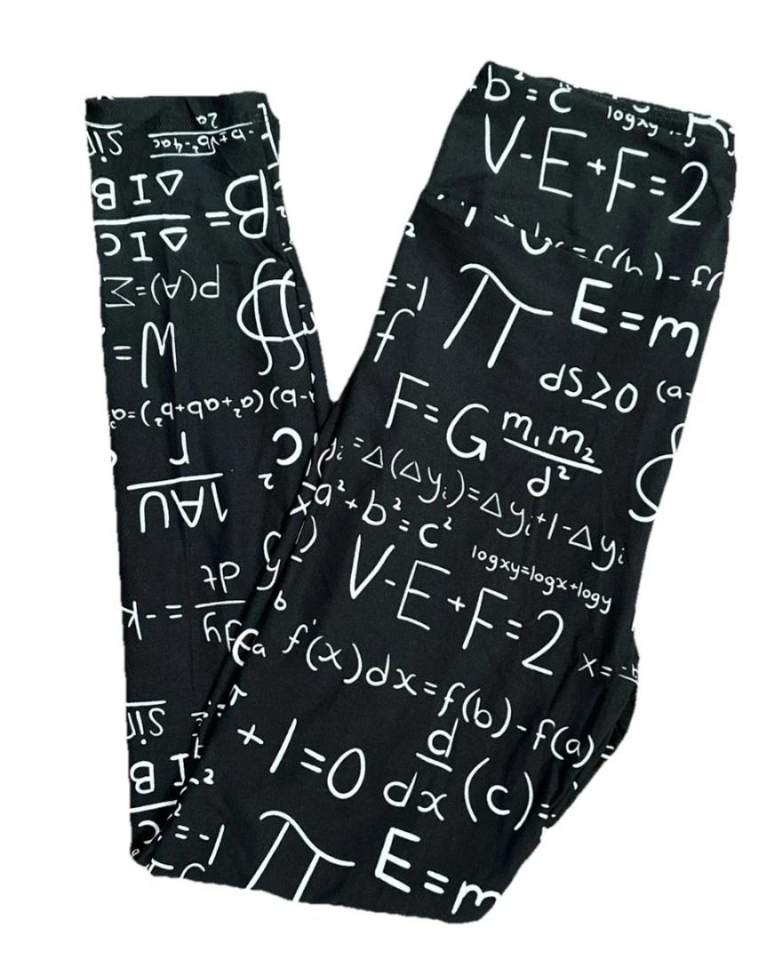 TC LuLaRoe Tall & Curvy Leggings Math Genius Newton's Law Theorem NWT 272 (TC fits Sizes 12-18)