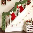 Real Touch Christmas Cedar Garland -16ft Artificial Garlands Faux Cedar Fake Pine Needles Garland for Fireplace, Table, Window, Stairs, Mante, Holiday Indoor Outdoor Xmas Decor(1PCS)