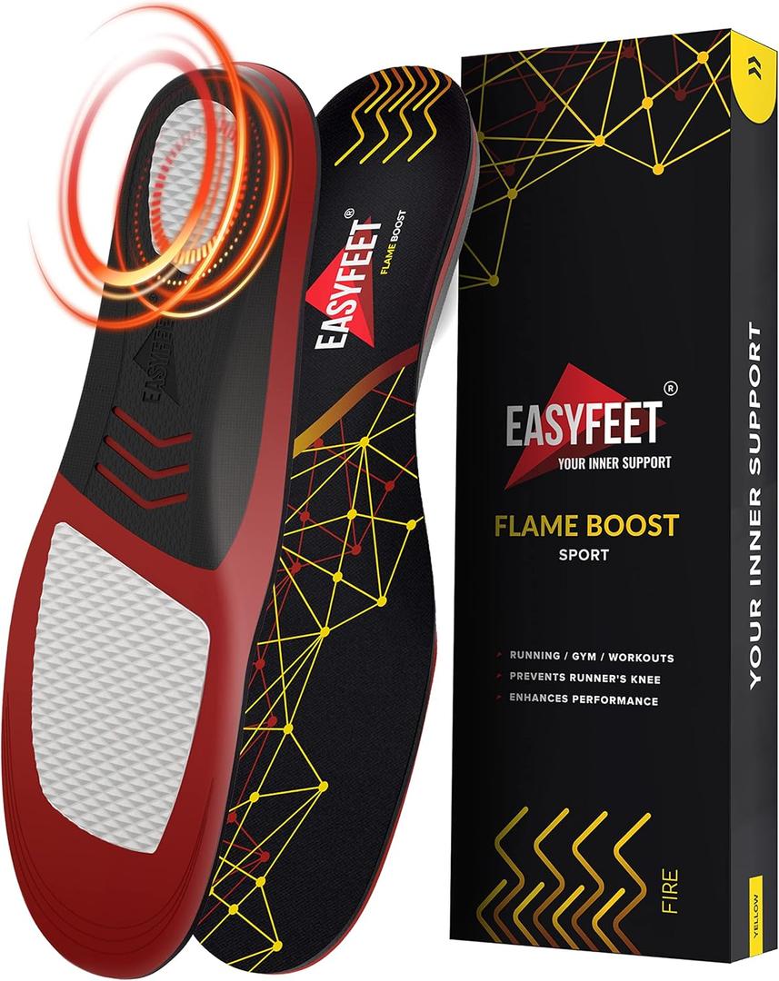 Running Athletic Shoe Insoles Men Women - Sport Insole - Shock Absorption Inserts - Walking Hiking Hockey Tennis Basketball - Orthotic Comfort Cushions Inserts Sneakers