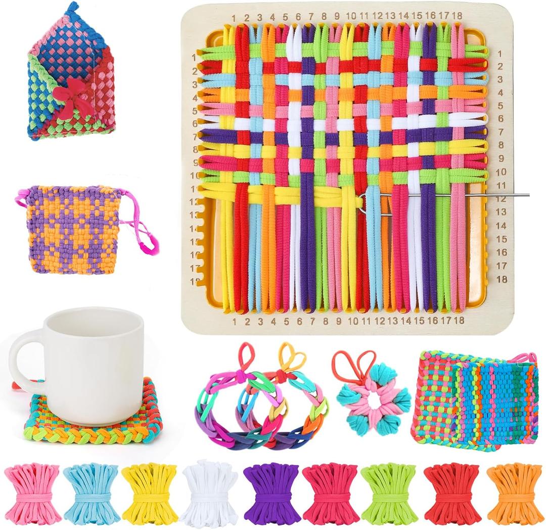 DREMTOY Metal Weaving Loom Kit Toys, DIY Crafts Projects for Kids and Adults, Gift Ideas for Girls 6-12 Years, Easy Potholder Loom Knitting for Beginners, Includes 9 Colors, 288 Craft Loops