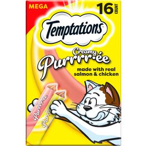 Temptations Creamy Puree Variety Pack of Squeezable Cat Treats, 0.42 oz. Tubes, 16 Count (EXP 02/26/27)