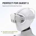 APEXINNO VR Silicone Face Pad Cover for Meta Quest 3 Original Headset Accessories,Oculus/Meta Quest 3 Accessories VR Face Cushion Pad Mask for Original Headset Face Pad (White)