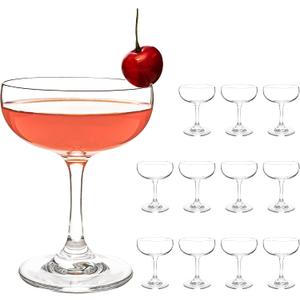 Crystal Coupe Champagne and Cocktail Glasses Daiquiri Manhattan Glasses Set of 12 Martini Drinking Set for Parties, Bars and Gifts, 7 oz 