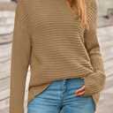 PRETTYGARDEN Womens Sweaters Fall Fashion 2025 Oversized Long Sleeve Mock Neck Chunky Knit Pullover Tops Winter Clothes (L)