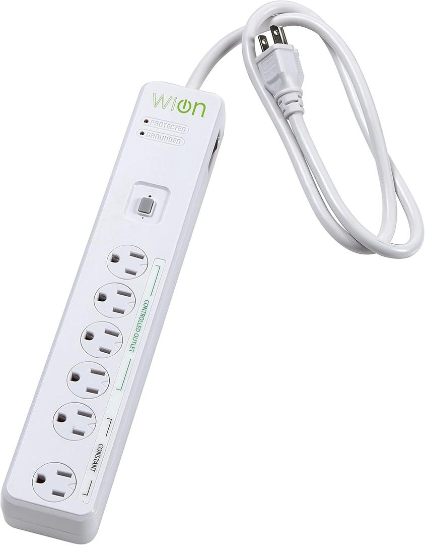 WiOn 50051 Indoor Wi-Fi Smart Surge Protector; 6 Grounded Outlets