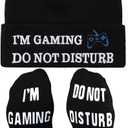 Gamer Gifts, Gaming Beanie Hat Socks, Best Christmas Stocking Stuffers Gifts for Teens Boys Teenagers Him Black (One Size)