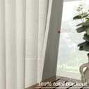 KOUFALL Linen Blackout Curtains 60 Inch Length, 2 Panels Set 5FT 5 FT Long Boho Black Out Curtains for Bedroom