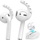 AhaStyle 3 Pairs AirPods Ear Hooks Cover Silicone Accessories Compatible with Apple AirPods and EarPods Headphones(Milk White)