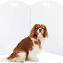 Extra-Wide Clear Acrylic Freestanding Dog Gates for The House Folding 6-Panel Pet Gates for Doorways, Stairs, and Open Spaces, Transparent Indoor Barrier for Dogs, Puppies & Cats