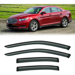 Rain Guards for 2010-2019 Ford Taurus, Out-Channel Window Visor Shields Vent Deflector Shade Wind Dark Smoke 2011 2012 2013 2014 2015 2016 2017 2018 11 12 13 14 15 16 17 18 19, Outside-Mount, 4PCS