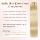Sisily Clip in Hair Extensions Real Human Hair, 22 inch 120g, Bleach Blonde, 100% Brazilian Remy Human Hair Clip in Extensions Soft Straight 7pcs Per Set with 16 Clips Double Weft
