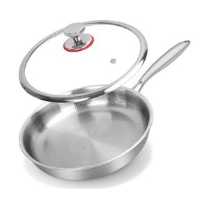 Titanium Hammered Pan Pro with Lid - 11.02 Inch Titanium Frying Pan | Scratch-Resistant, Even Heating Cookware for All Stovetops (11in-With Lid)